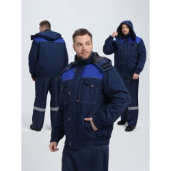 Куртка зимняя Бригада NEW (тк.Смесовая,210), т.синий/серый